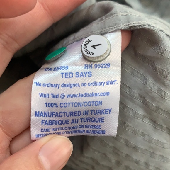 Ted Baker London | Gray 2 front pockets Dress Shirt Size XXL - Picture 8 of 11